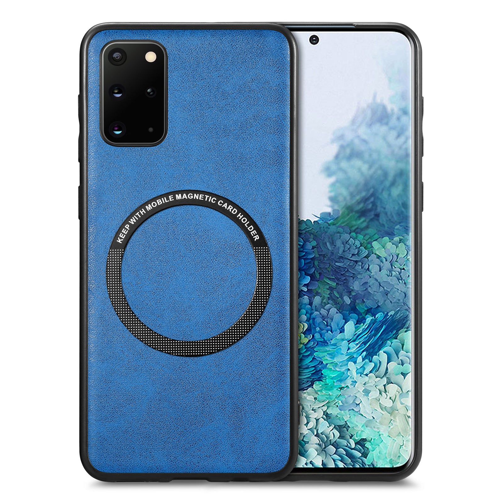 For Samsung Galaxy S20 Plus 4G / 5G Leather Coated PC TPU Cover Phone Case Compatible with MagSafe with Magnetic Holder Metal Ring For Samsung Galaxy S20 Plus 4G / 5G Leather Coated PC TPU Cover Phone Case Compatible with MagSafe with Magnetic Holder Metal Ring